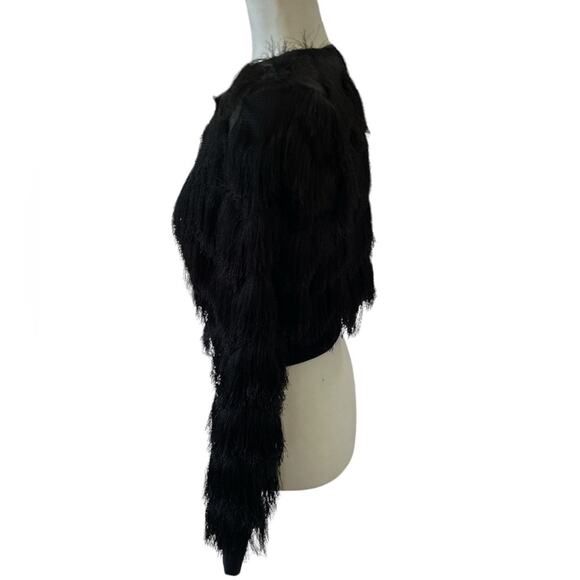 Black Fringe Women's Jacket - Picture 8 of 9
